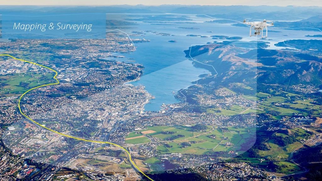 aerial filming and photography for geography mapping and surveying